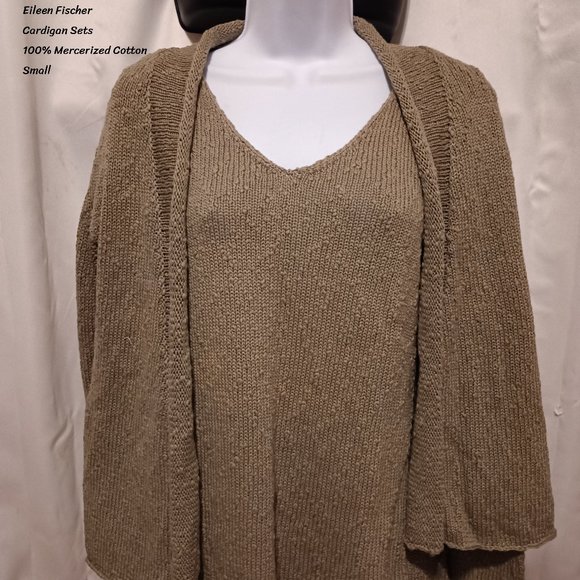 Eileen Fischer Cardigan set gray cotton small - Picture 1 of 8